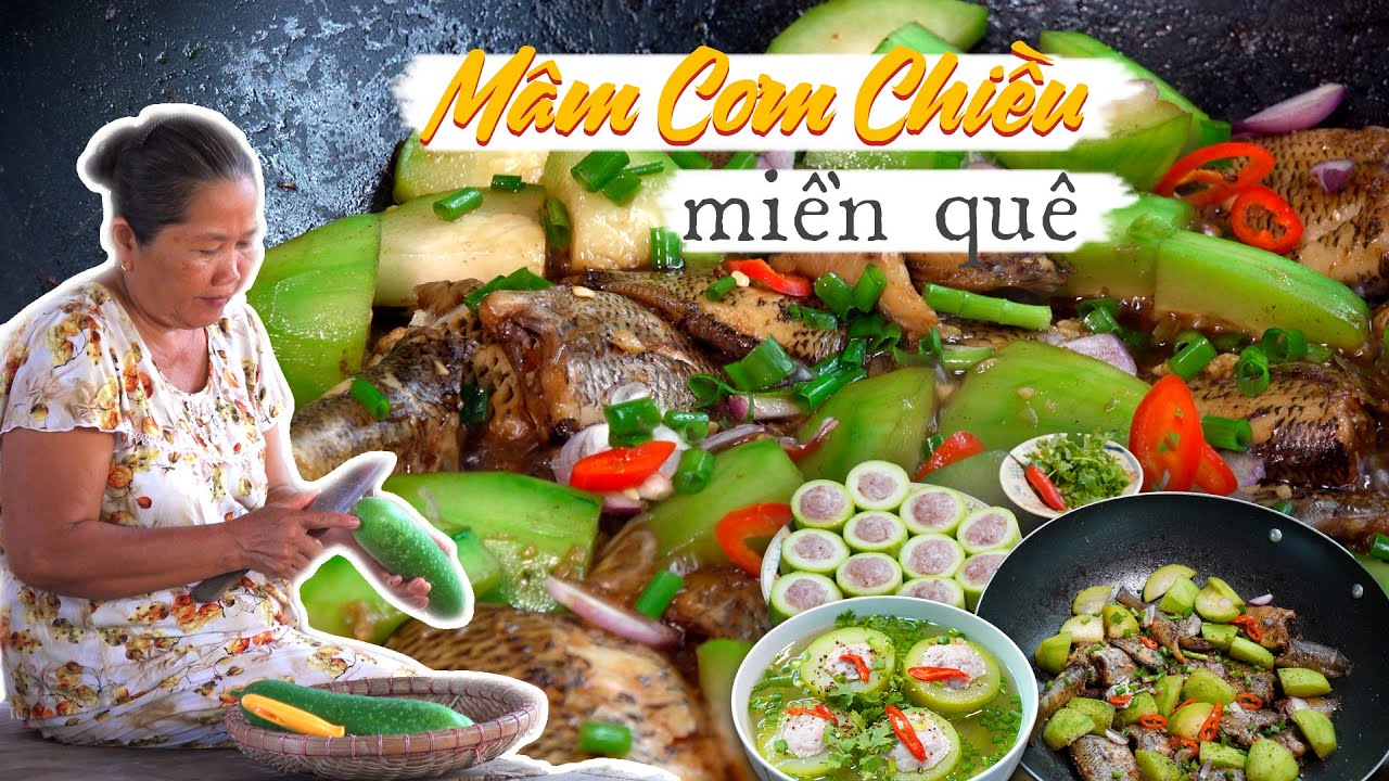 Mâm cơm chiều quê: cá rô kho bí & cá thác lác nhồi thịt hầm bí đao